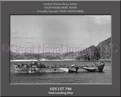 USS LST 796 Personalized Navy Ship Photo