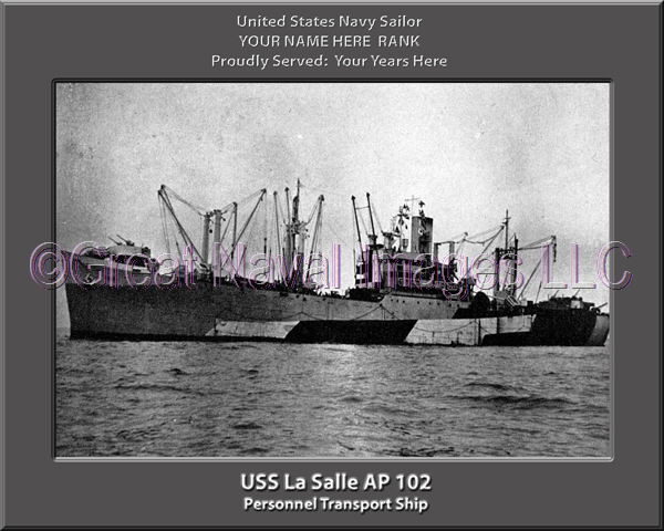 USS La Salle AP 102 Personalized Ship Photo on Canvas