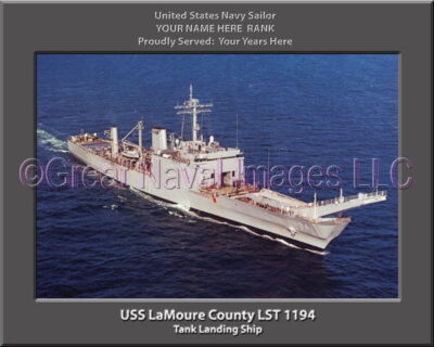 USS LaMoure County LST 1194 Personalized Navy Ship Photo