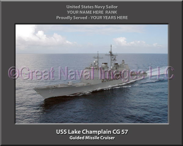 USS Lake Champlain CG 57 Personalized Navy Ship Photo Printed on Canvas