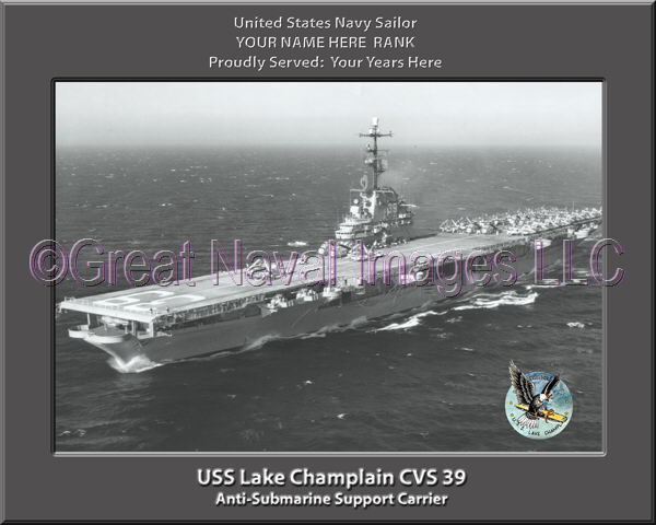 USS Lake Champlain CVS 39 Personalized Photo on Canvas