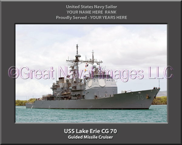 USS Lake Erie CG 70 Personalized Navy Ship Photo Printed on Canvas