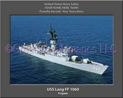 USS Lang FF 1060 Personalized Ship Photo on Canvas