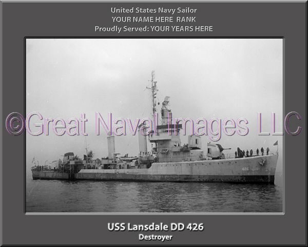 USS Lansdale DD 426 Personalized Navy Ship Photo