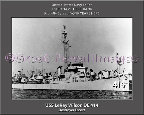 USS LeRay Wilson DE 414 Personalized Navy Ship Photo