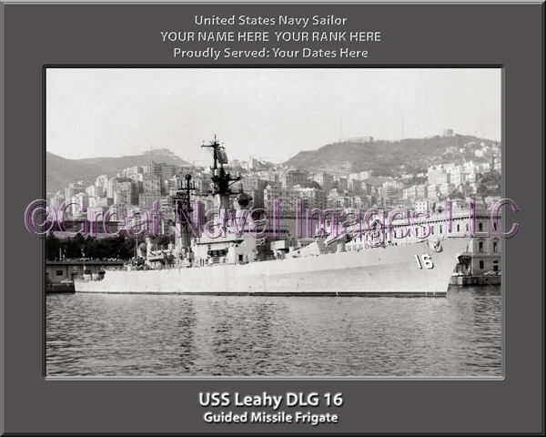 USS Leahy DLG 16 Personalized Ship Photo on Canvas