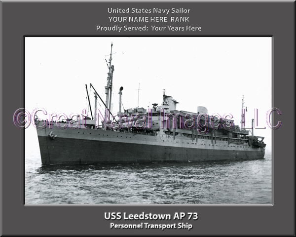USS Leedstown AP 73 Personalized Ship Photo on Canvas