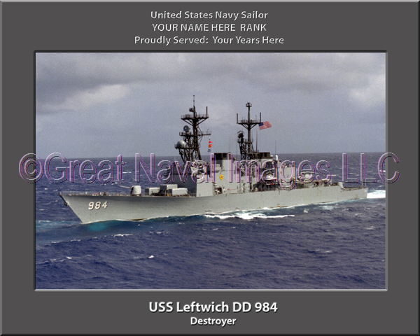 USS Leftwich DD 984 Personalized Navy Ship Photo
