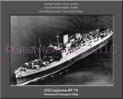 USS Lejeune AP 74 Personalized Ship Photo on Canvas