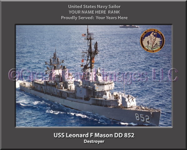 USS Leonard F Mason DD 852 Personalized Navy Ship Photo