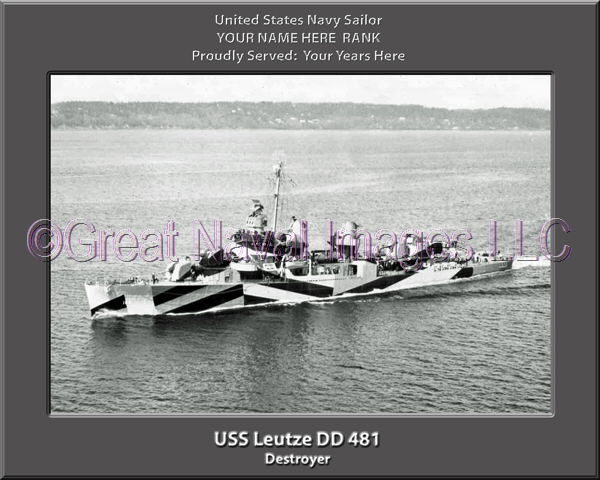USS Leutze DD 481 Personalized Navy Ship Photo