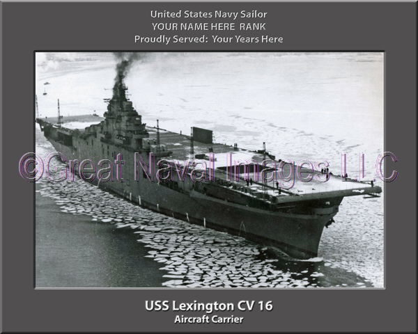 USS Lexington CV 16 Personalized Photo on Canvas