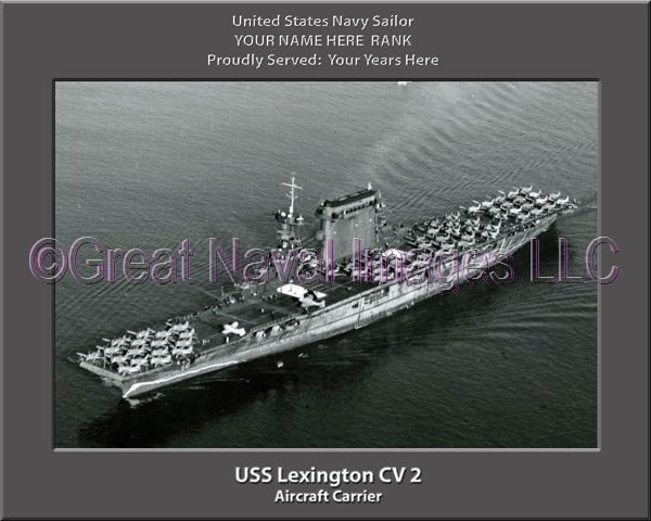 USS Lexington CV 2 Personalized Photo on Canvas