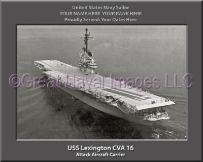 USS Lexington CVA 16 Personalized Photo on Canvas