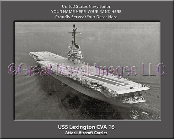 USS Lexington CVA 16 Personalized Photo on Canvas