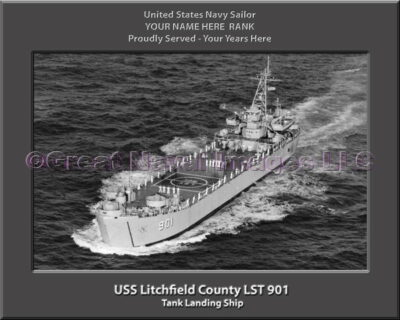USS Litchfield County LST 901 Personalized Navy Ship Photo