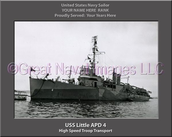 US Little APD 4 Personalized Navy Ship Photo