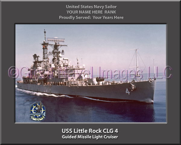 USS Little Rock CLG 4 Personalized Navy Ship Photo Printed on Canvas