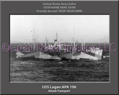 USS Logan APA 196 Personalized Navy Ship Photo