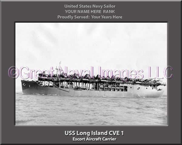USS Long Island CVE 1 Personalized Photo on Canvas