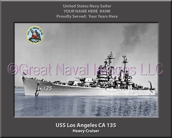 USS Los Angeles CA 135 Personalized Navy Ship Photo Printed on Canvas