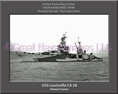 USS Louiseville CA 28 Personalized Navy Ship Photo Printed on Canvas