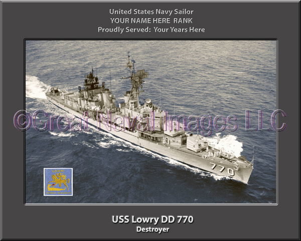 USS Lowry DD 770 Personalized Navy Ship Photo ⋆ Personalized US Navy