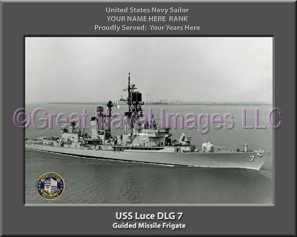 USS Luce DLG 7 Personalized Ship Photo on Canvas