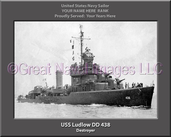 USS Ludlow DD 438 Personalized Navy Ship Photo
