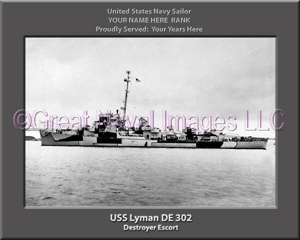 USS Lyman DE 302 Personalized Navy Ship Photo