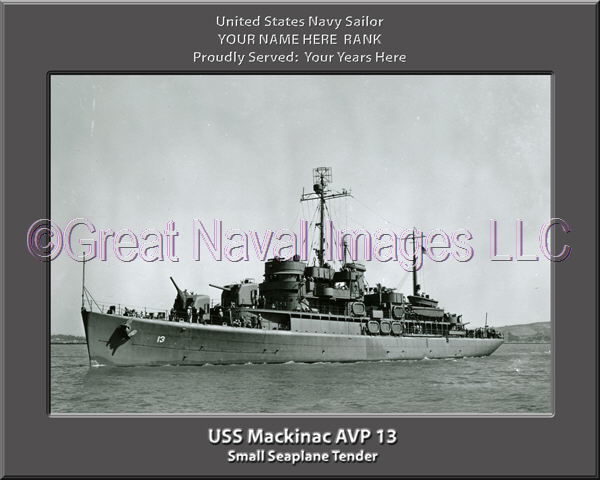 USS Mackinac AVP 13 Personalized Navy Ship Photo