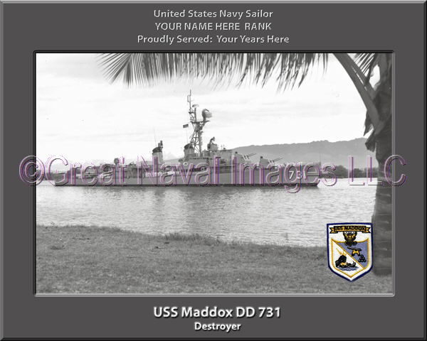 USS Maddox DD 731 Personalized Navy Ship Photo