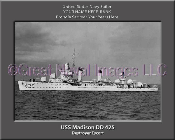 USS Madison DD 425 Personalized Navy Ship Photo