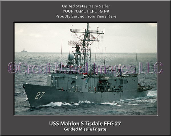 USS Mahlon S Tisdale FFG 27 Personalized Ship Photo on Canvas