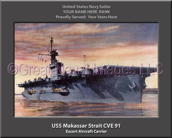 USS Makassar Strait CVE 91 Personalized Photo on Canvas