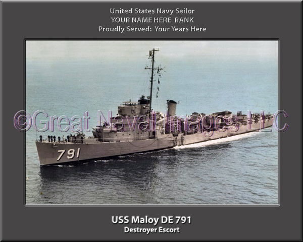 USS Maloy DE 791 Personalized Navy Ship Photo