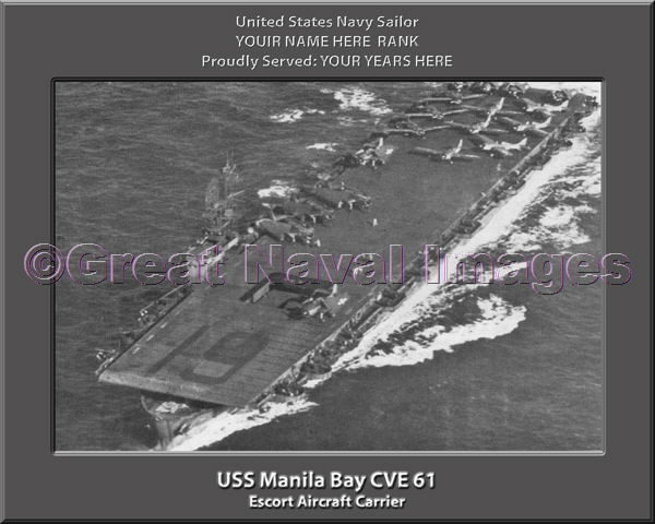 USS Manila Bay CVE 61 Personalized Photo on Canvas