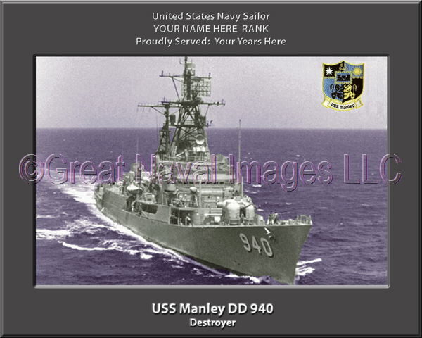USS Manley DD 940 Personalized Navy Ship Photo