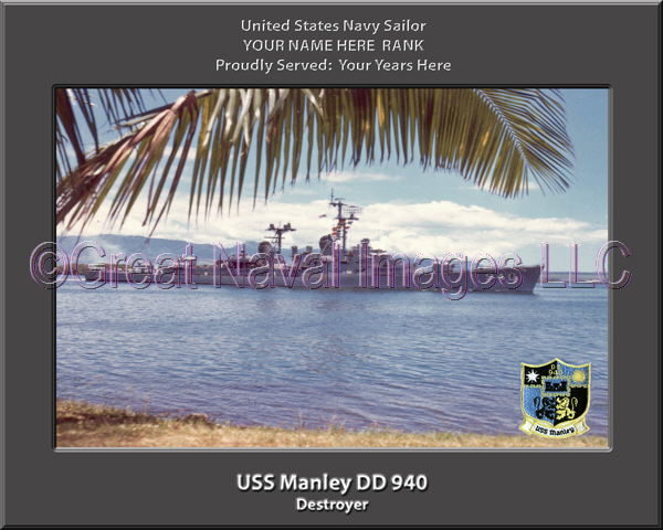 USS Manley DD 940 Personalized Navy Ship Photo