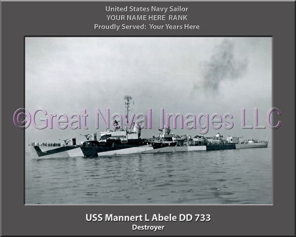 USS Mannert L Abele DD 733 Personalized Navy Ship Photo