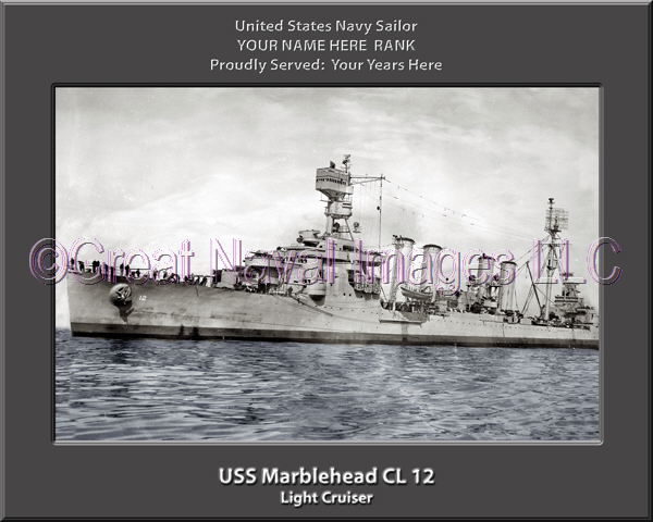 USS Marblehead CL 12 Personalized Navy Ship Photo Printed on Canvas