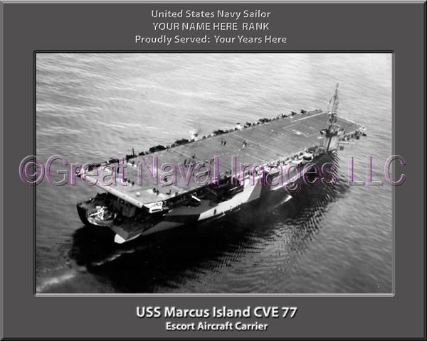 USS Marcus Island CVE 77 Personalized Photo on Canvas