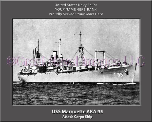 USS Marquette AKA 95 Personalized Navy Ship Photo