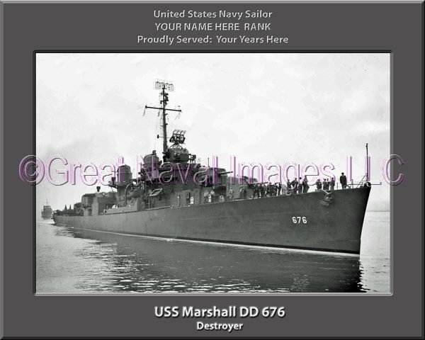 USS Marshall DD 676 Personalized Navy Ship Photo