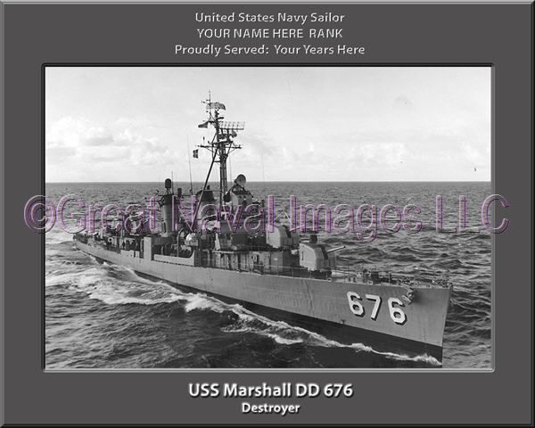USS Marshall DD 676 Personalized Navy Ship Photo