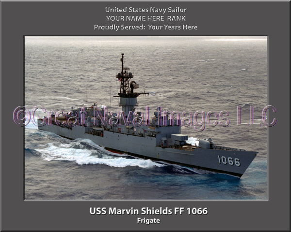 USS Marvin Shields FF 1066 Personalized Ship Photo on Canvas