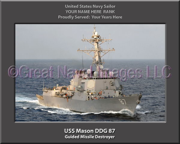 USS Mason DDG 87 Personalized Navy Ship Photo