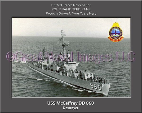 USS McCaffrey DD 860 Personalized Navy Ship Photo
