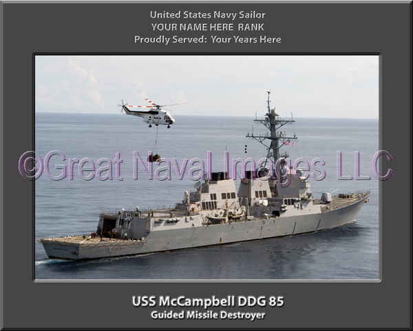 USS McCampbell DDG 85 Personalized Navy Ship Photo