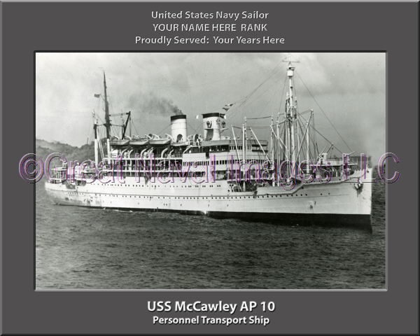 USS McCawley AP 10 Personalized Ship Photo on Canvas